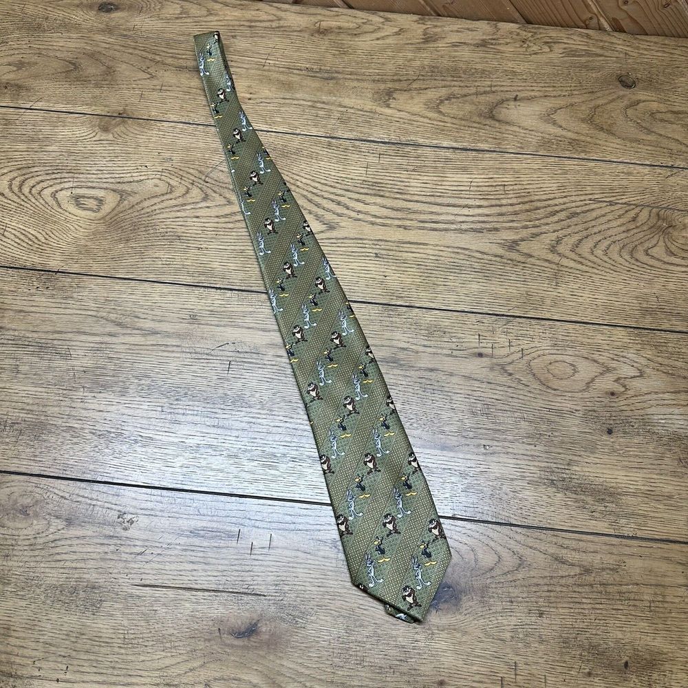 Vintage Looney Tunes Mania Taz Daffy Duck Bugs Bunny Neck Tie 1999, 4"